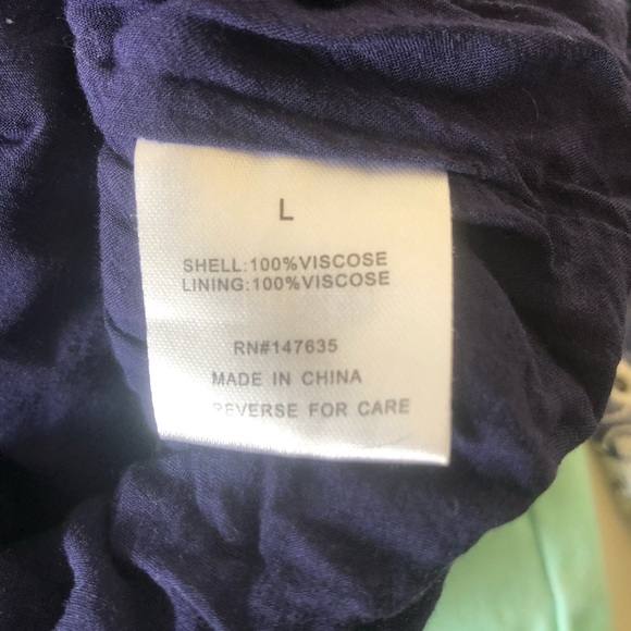 Tie-dyed, eyelet, blue, lines tunic or minidress L - Picture 5 of 5